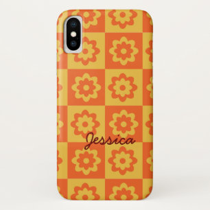 Capa Para iPhone Da Case-Mate Flores Retroativas no Quadro de Verificação Person