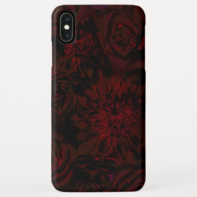 Capa Para iPhone, Case-Mate Flores Românticas Vermelhas do Jardim Negro Glam G (Verso)