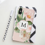 Capa Para iPhone Da Case-Mate Flores Rosa Cor-de-Água Moderna Monogramadas<br><div class="desc">Flores Rosa Cor-de-Água Moderna Monogramadas</div>