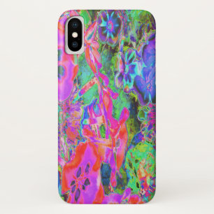 Capa Para iPhone Da Case-Mate Flores roxas, rosa-quente e psíquica trippy