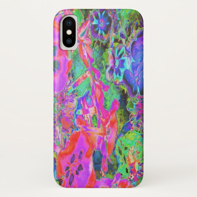 Capa Para iPhone, Case-Mate Flores roxas, rosa-quente e psíquica trippy (Verso)