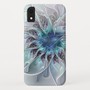 Capa Para iPhone Da Case-Mate Florescer Abstrato Moderno Fractal Flor Com Azul