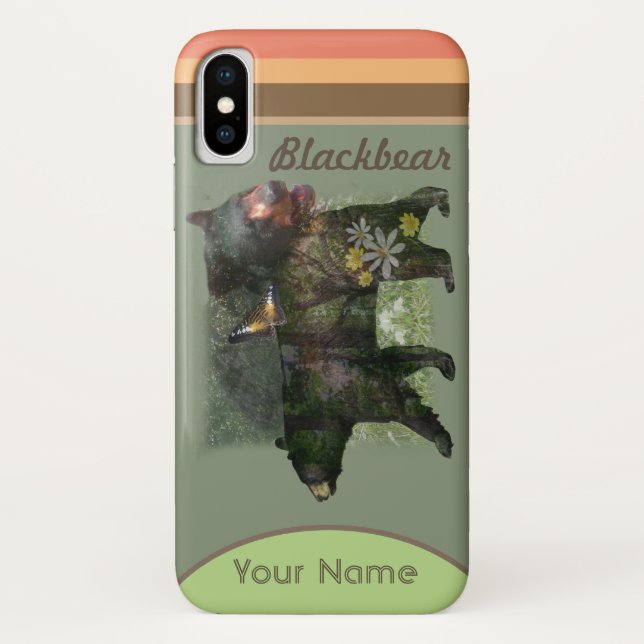 Capa Para iPhone, Case-Mate Floresta De Urso Negro Dentro De (Verso)