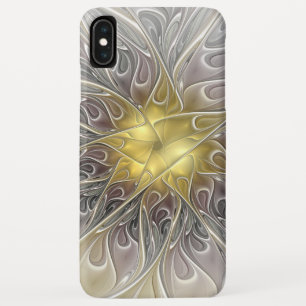 Capa Para iPhone Da Case-Mate Flourish com a flor abstrata moderna Dourado do