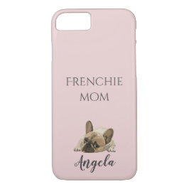 Capa iPhone 8/ 7 fofo francês buldozinho frenchie mãe personalizado