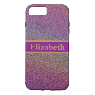 Capa iPhone 8 Plus/7 Plus Foil Confetti de Folhas de Folha Roxo Personalizad