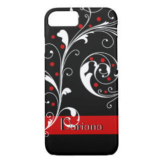 Capa Para iPhone Da Case-Mate Folha de rolagem floral esgueira negra