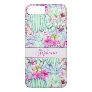 Capa iPhone 8 Plus/7 Plus Folha floral do Succulent do cacto personalizada