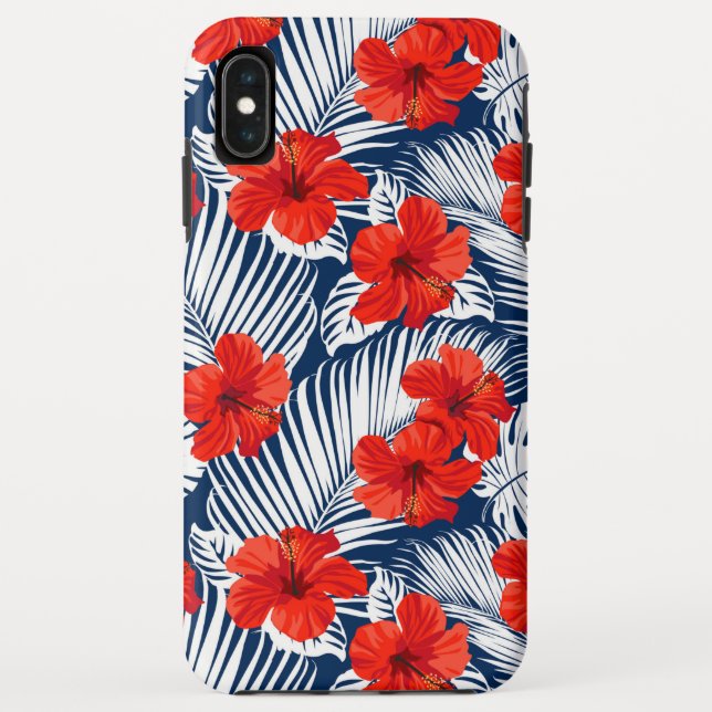 Capa Para iPhone, Case-Mate Folhagem Tropical Com Hibisco Floral Vermelho (Verso)