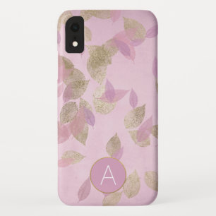 Capa Para iPhone Da Case-Mate Folhas da queda da lavanda roxa e da folha Dourado