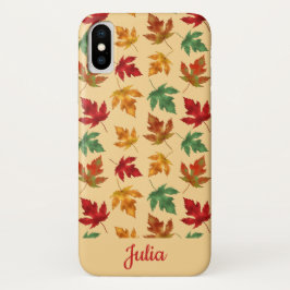 Capa Para iPhone Da Case-Mate Folhas de mapa de outono com nome personalizado