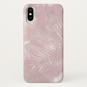 Capa Para iPhone Da Case-Mate Folhas de Palmeira Tropical Botânica Rosa Dourado