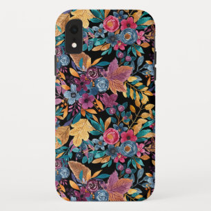 Capa Para iPhone Da Case-Mate Folhas Florais Mistas Folhosas Berry Padrão de Aqu