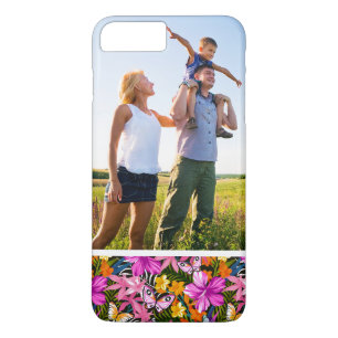 Capa iPhone 8 Plus/7 Plus Folhas tropicais e flores da foto feita sob