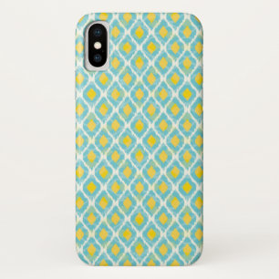 Capa Para iPhone Da Case-Mate Forma amarela azul do ikat tribal moderno
