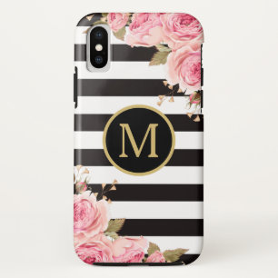 Capa Para iPhone Da Case-Mate Forma Floral a Preto e Branco Monograma