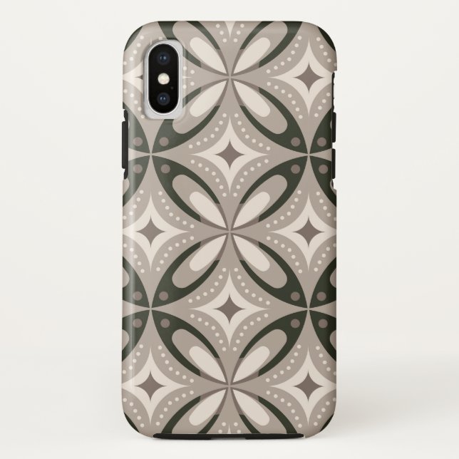 Capa Para iPhone, Case-Mate Formas circulares retrô bege e marrom (Verso)