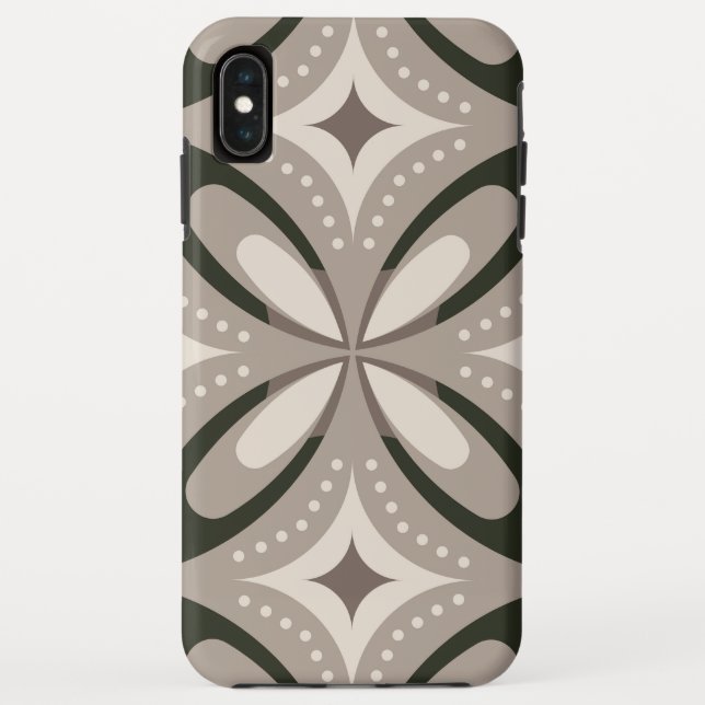Capa Para iPhone, Case-Mate Formas circulares retrô bege e marrom (Verso)