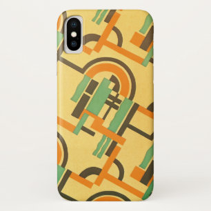 Capa Para iPhone X Formas geométricas da cor retro do teste padrão
