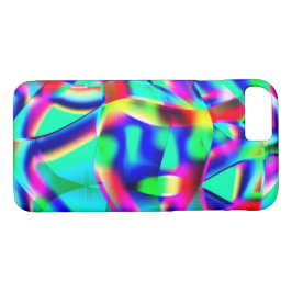 Capa iPhone 8/ 7 Formas muito coloridas e curvas, verdes prevalecem