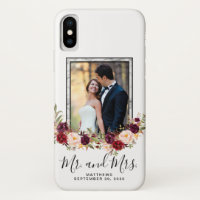 Foto de Casamento Keepsasakburgundy Floral Marble
