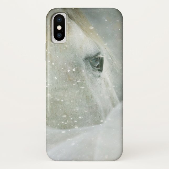 Capa Para iPhone, Case-Mate Foto de um belo Cavalo Branco no inverno (Verso)