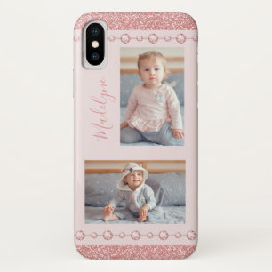 Capa Para iPhone Da Case-Mate Foto do Nome da Glitter Rhinestone Cor-de-Rosa Esb
