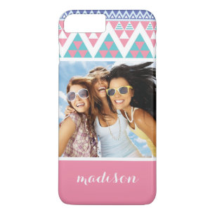 Capa Para iPhone Da Case-Mate Foto personalizada e nome padrão colorido aztec tr