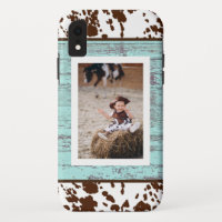 Foto Rustic Western Turquoise Wood Cowhide