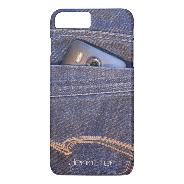 Capa Para iPhone, Case-Mate Foto Telefone em jeans de demin Nome monograma de  (Verso)