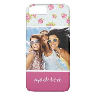 Capa Para iPhone Da Case-Mate Fotografia personalizada e nome rosas rosa elegant