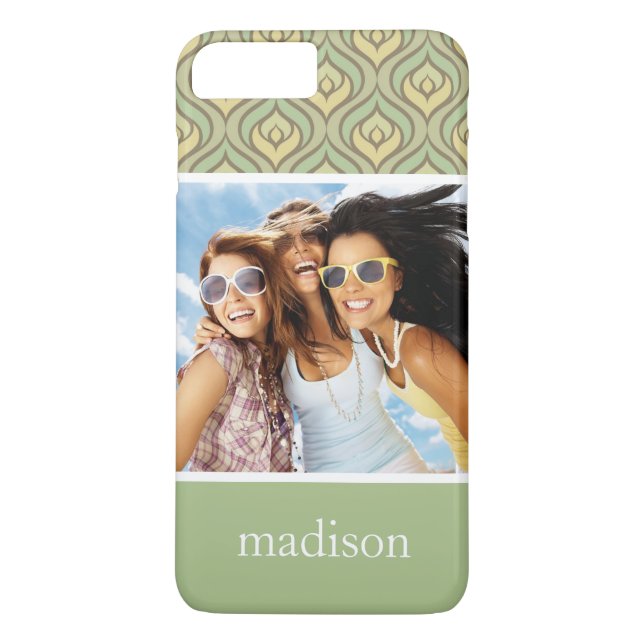 Capa Para iPhone, Case-Mate Fotografia personalizada e nome verde e padrão ama (Verso)