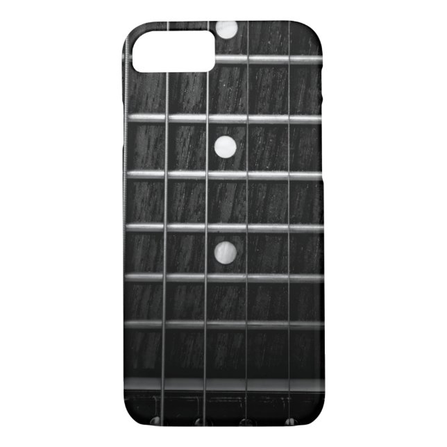 Capa Para iPhone, Case-Mate Fotografia preto e branco de Fretboard da guitarra (Verso)
