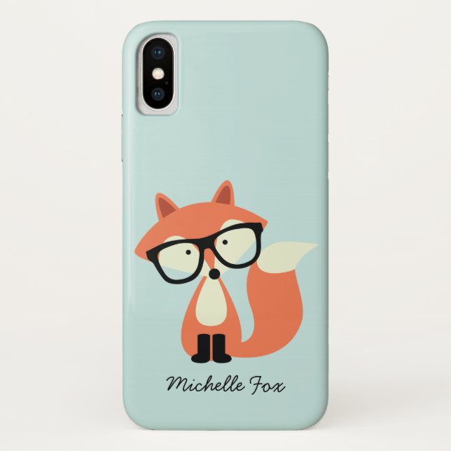 Capa Para iPhone, Case-Mate Fox vermelho do hipster bonito (Verso)