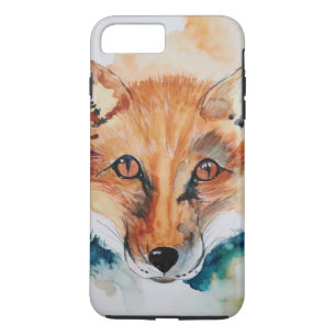 Capa iPhone 8 Plus/7 Plus Fox Wild Abstrato Mammal Pintura Por Aquarela