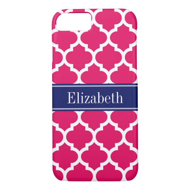 Capa Para iPhone, Case-Mate Framboesa Whroc Marroquino #5 Marinho Azul Nome Mo (Verso)