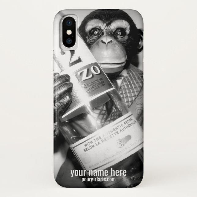 CAPA PARA iPhone, Case-Mate  FRASCO NEGRO DE SEGURANÇA DE MACACOS FOTOGRAFIA BR (Verso)