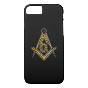 Capa iPhone 8/ 7 Freemason (preto & ouro)