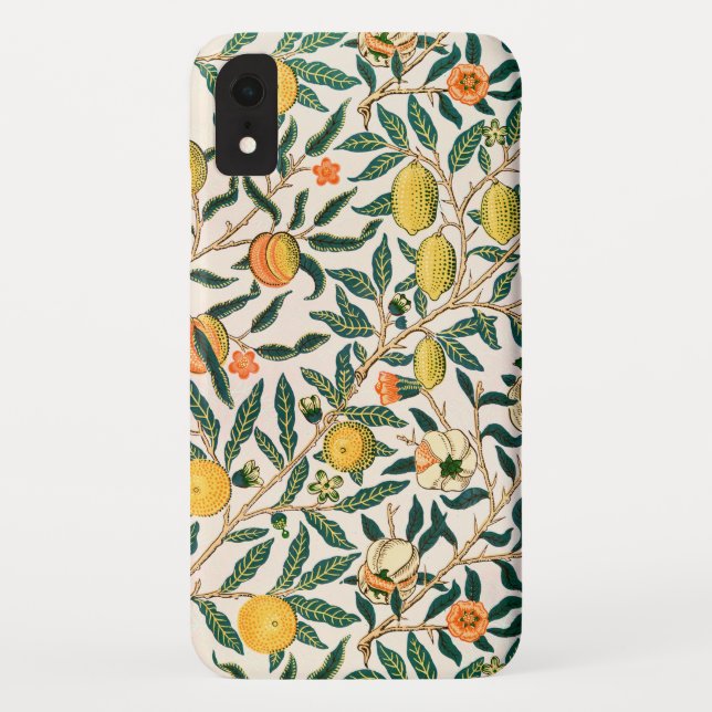 Capa Para iPhone, Case-Mate Fruta William Morris Pomegranate Ornamento Branco (Verso)