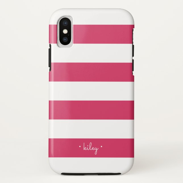 Capa Para iPhone, Case-Mate Fúchsia - Rosa e White Strike Personalizada (Verso)
