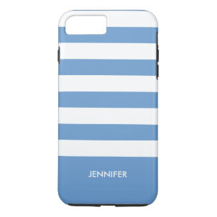 Capa Para iPhone Da Case-Mate Fundo Azul de Stripes Brancas Monogramas