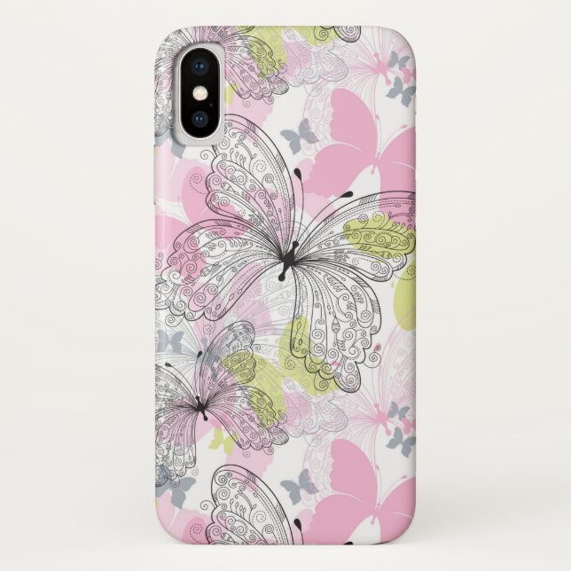 Capa Para iPhone, Case-Mate Fundo com borboleta (Verso)