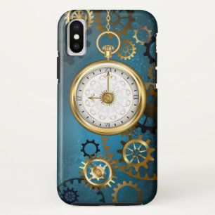 Capa Para iPhone Da Case-Mate Fundo de turquesa Steampun com engrenagens