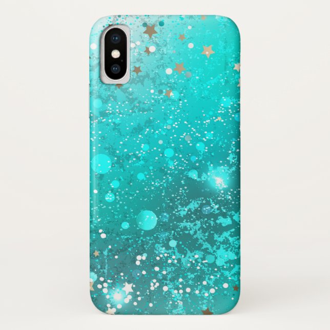 Capa Para iPhone, Case-Mate Fundo do Mint Turquoise Foil (Verso)