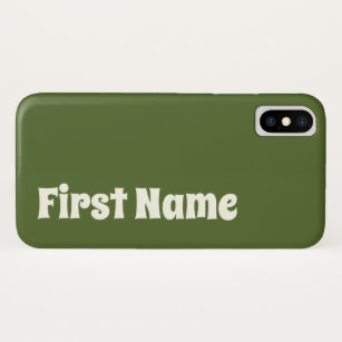 Capa Para iPhone Da Case-Mate Fundo escuro da verde azeitona com nome corajoso