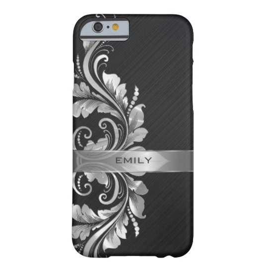 Capa Para iPhone, Case-Mate Fundo floral de prata metálico do preto do |  Zazzle.com.br