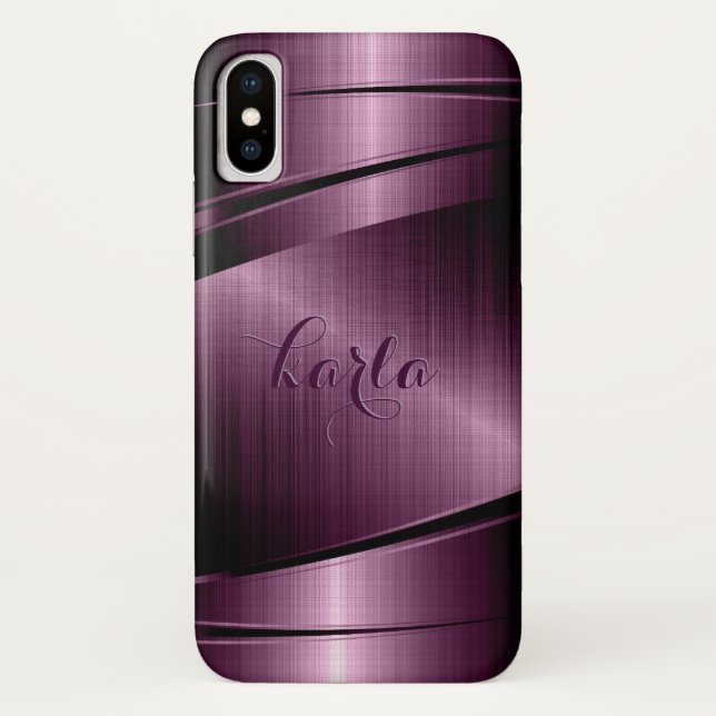 Capa Para iPhone, Case-Mate Fundo Geométrico Metálico Borgonha-Vermelha-Vermel (Verso)