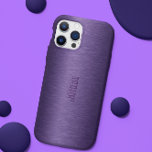 Capa Para iPhone Da Case-Mate Fundo Metálico Roxo<br><div class="desc">Profundo fundo fundo metálico roxo escovou aspecto de alumínio. Disponível em outros produtos e 8 cores diferentes. Monograma personalizável e opcional</div>