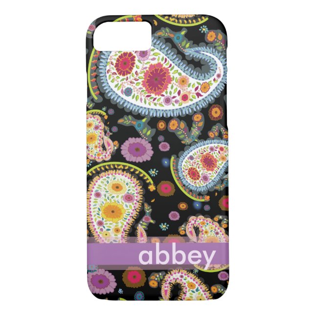 Capa Para iPhone, Case-Mate Fundo PixDezines retro paisley/DIY (Verso)