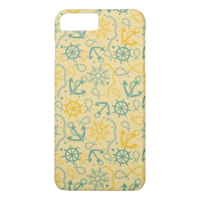Capa Para iPhone, Case-Mate Fundo retro com âncora, cordas (Verso)